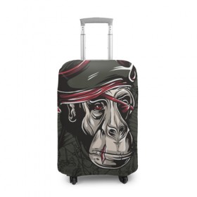 Чехол для чемодана 3D с принтом Старый пират в Санкт-Петербурге, 86% полиэфир, 14% спандекс | двустороннее нанесение принта, прорези для ручек и колес | обезьяна | шимпанзе