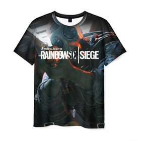 Мужская футболка 3D с принтом Rainbow six | Siege в Санкт-Петербурге, 100% полиэфир | прямой крой, круглый вырез горловины, длина до линии бедер | boom | fire | rainbowsix | siege | tom clansys