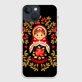 Чехол для iPhone 13 mini с принтом Матрешка в Санкт-Петербурге,  |  | flowers | matryoshka | russian | роспись | русская | цветы