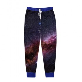Мужские брюки 3D с принтом Млечный путь в Санкт-Петербурге, 100% полиэстер | манжеты по низу, эластичный пояс регулируется шнурком, по бокам два кармана без застежек, внутренняя часть кармана из мелкой сетки | вселенная | галактика | звёзды | космическое пространство | космос | созвездие