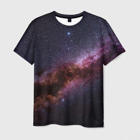 Мужская футболка 3D с принтом Млечный путь в Санкт-Петербурге, 100% полиэфир | прямой крой, круглый вырез горловины, длина до линии бедер | вселенная | галактика | звёзды | космическое пространство | космос | созвездие