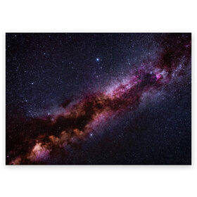 Поздравительная открытка с принтом Млечный путь в Санкт-Петербурге, 100% бумага | плотность бумаги 280 г/м2, матовая, на обратной стороне линовка и место для марки
 | вселенная | галактика | звёзды | космическое пространство | космос | созвездие