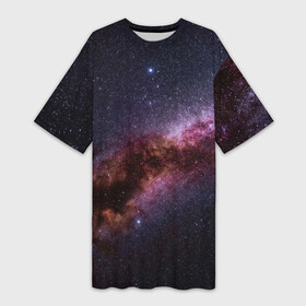 Платье-футболка 3D с принтом Млечный путь в Санкт-Петербурге,  |  | Тематика изображения на принте: вселенная | галактика | звёзды | космическое пространство | космос | созвездие