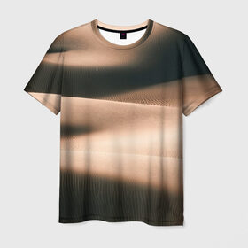 Мужская футболка 3D с принтом Барханы в Санкт-Петербурге, 100% полиэфир | прямой крой, круглый вырез горловины, длина до линии бедер | аравия | барханы | бедуин | восток | пески | пустыня | солнце | товарищ сухов