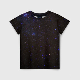 Детская футболка 3D с принтом Космос в Санкт-Петербурге, 100% гипоаллергенный полиэфир | прямой крой, круглый вырез горловины, длина до линии бедер, чуть спущенное плечо, ткань немного тянется | вселенная | галактика | звезды | космос | млечный путь | ночь | планеты