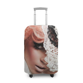 Чехол для чемодана 3D с принтом Lady Gaga в Санкт-Петербурге, 86% полиэфир, 14% спандекс | двустороннее нанесение принта, прорези для ручек и колес | lady gaga | звезда | знаменитость | леди гага | музыка | певица