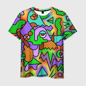 Мужская футболка 3D с принтом Прекрасный орнамент в Санкт-Петербурге, 100% полиэфир | прямой крой, круглый вырез горловины, длина до линии бедер | абстрактный | узор | яркий