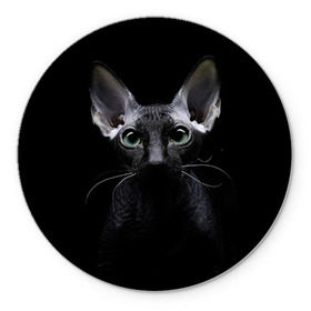 Коврик круглый с принтом Сфинкс 2 в Санкт-Петербурге, резина и полиэстер | круглая форма, изображение наносится на всю лицевую часть | кот | котенок | котик | котэ | кошка | сфинкс