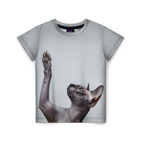 Детская футболка 3D с принтом Сфинкс 3 в Санкт-Петербурге, 100% гипоаллергенный полиэфир | прямой крой, круглый вырез горловины, длина до линии бедер, чуть спущенное плечо, ткань немного тянется | кот | котенок | котик | котэ | кошка | сфинкс