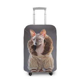 Чехол для чемодана 3D с принтом Сфинкс 4 в Санкт-Петербурге, 86% полиэфир, 14% спандекс | двустороннее нанесение принта, прорези для ручек и колес | кот | котенок | котик | котэ | кошка | сфинкс