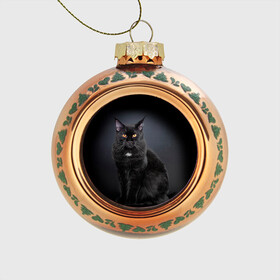 Стеклянный ёлочный шар с принтом Мейн-кун 3 в Санкт-Петербурге, Стекло | Диаметр: 80 мм | Тематика изображения на принте: кот | котенок | котик | котэ | кошка | мейн кун | мейнкун | мэйн кун | мэйнкун