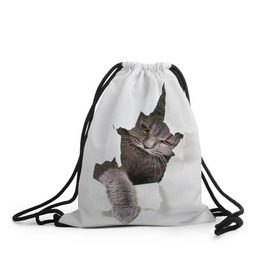 Рюкзак-мешок 3D с принтом Британец 4 в Санкт-Петербурге, 100% полиэстер | плотность ткани — 200 г/м2, размер — 35 х 45 см; лямки — толстые шнурки, застежка на шнуровке, без карманов и подкладки | британец | британская | британцы | кот | котенок | котик | котэ | кошка