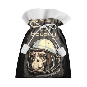 Подарочный 3D мешок с принтом Космо мартышка в Санкт-Петербурге, 100% полиэстер | Размер: 29*39 см | космос | луна | мартышка | новинки | обезьяна | популярное | спутник | шимпанзе