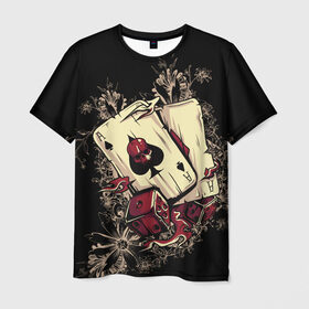 Мужская футболка 3D с принтом Карты дьявола в Санкт-Петербурге, 100% полиэфир | прямой крой, круглый вырез горловины, длина до линии бедер | карты | покер