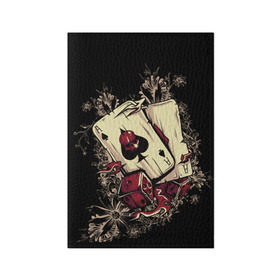 Обложка для паспорта матовая кожа с принтом Карты дьявола в Санкт-Петербурге, натуральная матовая кожа | размер 19,3 х 13,7 см; прозрачные пластиковые крепления | Тематика изображения на принте: карты | покер
