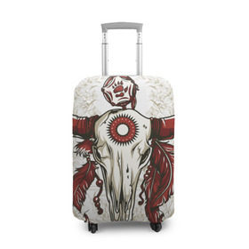 Чехол для чемодана 3D с принтом Хранитель духов в Санкт-Петербурге, 86% полиэфир, 14% спандекс | двустороннее нанесение принта, прорези для ручек и колес | апачи | вождь | канада | талисман