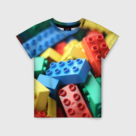 Детская футболка 3D с принтом Лего в Санкт-Петербурге, 100% гипоаллергенный полиэфир | прямой крой, круглый вырез горловины, длина до линии бедер, чуть спущенное плечо, ткань немного тянется | lego | дети