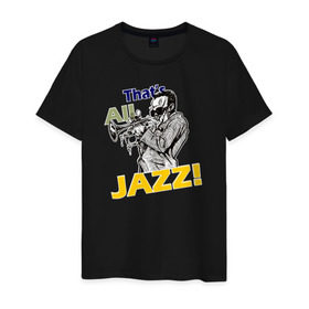 Мужская футболка хлопок с принтом That`s All Jazz в Санкт-Петербурге, 100% хлопок | прямой крой, круглый вырез горловины, длина до линии бедер, слегка спущенное плечо. | 