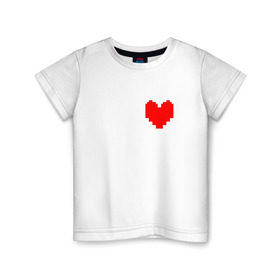 Детская футболка хлопок с принтом Undertale Heart в Санкт-Петербурге, 100% хлопок | круглый вырез горловины, полуприлегающий силуэт, длина до линии бедер | heart | undertale | андертеил | сердце