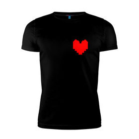 Мужская футболка премиум с принтом Undertale Heart в Санкт-Петербурге, 92% хлопок, 8% лайкра | приталенный силуэт, круглый вырез ворота, длина до линии бедра, короткий рукав | heart | undertale | андертеил | сердце
