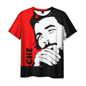 Мужская футболка 3D с принтом Че Гевара в Санкт-Петербурге, 100% полиэфир | прямой крой, круглый вырез горловины, длина до линии бедер | Тематика изображения на принте: che | che guevara | comandante | revolution | viva | революция | че | чегевара