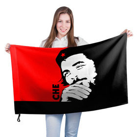 Флаг 3D с принтом Че Гевара в Санкт-Петербурге, 100% полиэстер | плотность ткани — 95 г/м2, размер — 67 х 109 см. Принт наносится с одной стороны | che | che guevara | comandante | revolution | viva | революция | че | чегевара