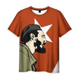 Мужская футболка 3D с принтом Куба в Санкт-Петербурге, 100% полиэфир | прямой крой, круглый вырез горловины, длина до линии бедер | che | patria o muerte | кастро | куба | о.м.с.к. | революция | ссср | фидель | фидель кастро