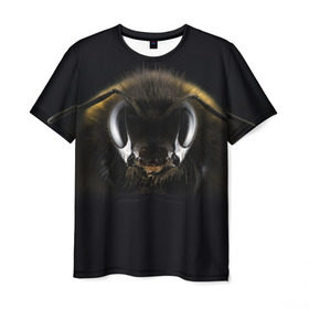 Мужская футболка 3D с принтом Пчела в Санкт-Петербурге, 100% полиэфир | прямой крой, круглый вырез горловины, длина до линии бедер | глаза | насекомое | оса | пчела