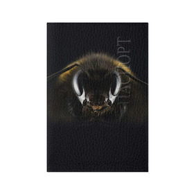 Обложка для паспорта матовая кожа с принтом Пчела в Санкт-Петербурге, натуральная матовая кожа | размер 19,3 х 13,7 см; прозрачные пластиковые крепления | глаза | насекомое | оса | пчела