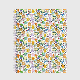 Тетрадь с принтом Pokemon Doodle Big в Санкт-Петербурге, 100% бумага | 48 листов, плотность листов — 60 г/м2, плотность картонной обложки — 250 г/м2. Листы скреплены сбоку удобной пружинной спиралью. Уголки страниц и обложки скругленные. Цвет линий — светло-серый
 | Тематика изображения на принте: pokemon go | бульбозавр | пикачу | покебол | покемон | покемоны | псидак | слоупок | снорлакс | чермандер