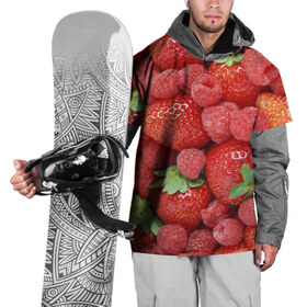 Накидка на куртку 3D с принтом Ягоды в Санкт-Петербурге, 100% полиэстер |  | Тематика изображения на принте: десерт | еда | клубника | красный | малина | сладкое | ягоды