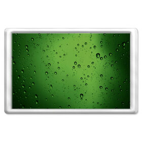 Магнит 45*70 с принтом Зеленые капли в Санкт-Петербурге, Пластик | Размер: 78*52 мм; Размер печати: 70*45 | вода | зеленый | капля