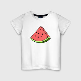 Детская футболка хлопок с принтом Арбуз в Санкт-Петербурге, 100% хлопок | круглый вырез горловины, полуприлегающий силуэт, длина до линии бедер | tumblr | арбуз
