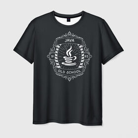 Мужская футболка 3D с принтом Java old school в Санкт-Петербурге, 100% полиэфир | прямой крой, круглый вырез горловины, длина до линии бедер | Тематика изображения на принте: code | it | код | программист | разработчик
