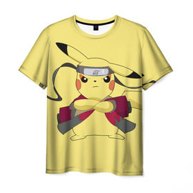 Мужская футболка 3D с принтом Pikachu в Санкт-Петербурге, 100% полиэфир | прямой крой, круглый вырез горловины, длина до линии бедер | pikachu | pokeboll | pokemon | пикачу | покеболл | покемон