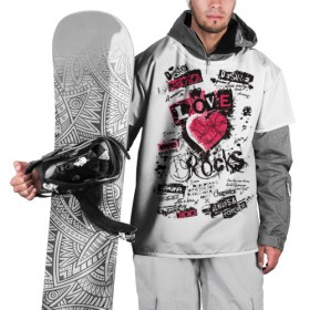 Накидка на куртку 3D с принтом Рок сердца 4 в Санкт-Петербурге, 100% полиэстер |  | heart | tattoo | разбитое | сердечко | сердце | тату | татушка