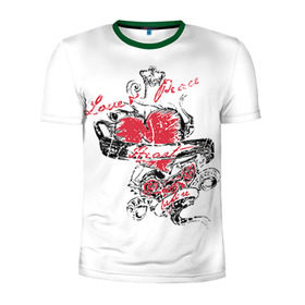 Мужская футболка 3D спортивная с принтом Рок сердца 6 в Санкт-Петербурге, 100% полиэстер с улучшенными характеристиками | приталенный силуэт, круглая горловина, широкие плечи, сужается к линии бедра | Тематика изображения на принте: heart | tattoo | разбитое | сердечко | сердце | тату | татушка