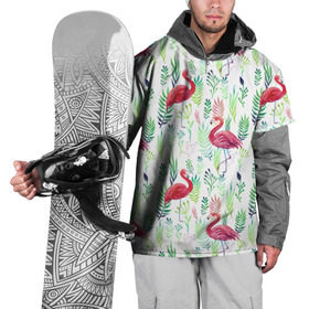 Накидка на куртку 3D с принтом Цветы и бабочки 2 в Санкт-Петербурге, 100% полиэстер |  | растения | фламинго