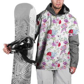 Накидка на куртку 3D с принтом Цветы и бабочки 8 в Санкт-Петербурге, 100% полиэстер |  | Тематика изображения на принте: акварель | бабочка | нежный | рисунок | роза | сирень | цветочек | цветочный | цветы