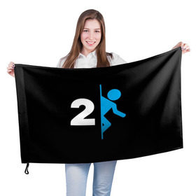 Флаг 3D с принтом Portal 2 в Санкт-Петербурге, 100% полиэстер | плотность ткани — 95 г/м2, размер — 67 х 109 см. Принт наносится с одной стороны | portal 2