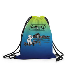 Рюкзак-мешок 3D с принтом Волт-бой Fallout 4 в Санкт-Петербурге, 100% полиэстер | плотность ткани — 200 г/м2, размер — 35 х 45 см; лямки — толстые шнурки, застежка на шнуровке, без карманов и подкладки | fallout 4 | vault boy | волт бой | фаллаут