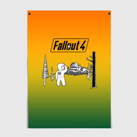 Постер с принтом Волт-бой 111 Fallout 4 в Санкт-Петербурге, 100% бумага
 | бумага, плотность 150 мг. Матовая, но за счет высокого коэффициента гладкости имеет небольшой блеск и дает на свету блики, но в отличии от глянцевой бумаги не покрыта лаком | fallout 4 | vault boy | волт бой | фаллаут