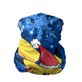 Бандана-труба 3D с принтом Pikachu в Санкт-Петербурге, 100% полиэстер, ткань с особыми свойствами — Activecool | плотность 150‒180 г/м2; хорошо тянется, но сохраняет форму | pikachu | pokeboll | pokemon | зима | новый год | пикачу | покеболл | покемон | снежинки