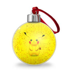 Ёлочный шар с принтом Pikachu в Санкт-Петербурге, Пластик | Диаметр: 77 мм | pikachu | pokeboll | pokemon | пикачу | покеболл | покемон