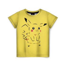 Детская футболка 3D с принтом Pikachu в Санкт-Петербурге, 100% гипоаллергенный полиэфир | прямой крой, круглый вырез горловины, длина до линии бедер, чуть спущенное плечо, ткань немного тянется | Тематика изображения на принте: pikachu | pokeboll | pokemon | пикачу | покеболл | покемон