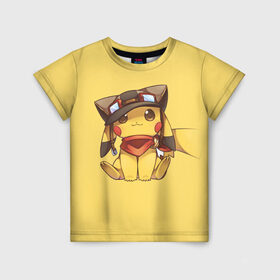 Детская футболка 3D с принтом Pikachu в Санкт-Петербурге, 100% гипоаллергенный полиэфир | прямой крой, круглый вырез горловины, длина до линии бедер, чуть спущенное плечо, ткань немного тянется | pikachu | pokeball | pokemon | пикачу | покеболл | покемон