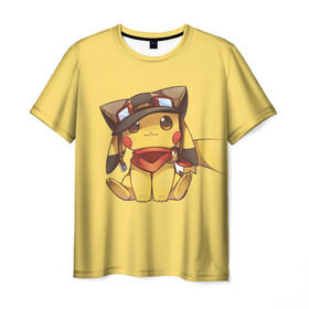 Мужская футболка 3D с принтом Pikachu в Санкт-Петербурге, 100% полиэфир | прямой крой, круглый вырез горловины, длина до линии бедер | pikachu | pokeball | pokemon | пикачу | покеболл | покемон