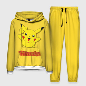 Мужской костюм 3D (с толстовкой) с принтом Pikachu в Санкт-Петербурге,  |  | pikachu | pokeboll | pokemon | пикачу | покеболл | покемон