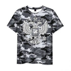 Мужская футболка 3D с принтом Городской камуфляж Россия в Санкт-Петербурге, 100% полиэфир | прямой крой, круглый вырез горловины, длина до линии бедер | 23 февраля | армия | камуфляж | россия | рф