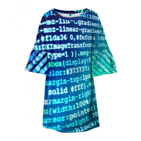 Детское платье 3D с принтом Программирование 7 в Санкт-Петербурге, 100% полиэстер | прямой силуэт, чуть расширенный к низу. Круглая горловина, на рукавах — воланы | Тематика изображения на принте: день программиста | код | подарок | праздник | программист